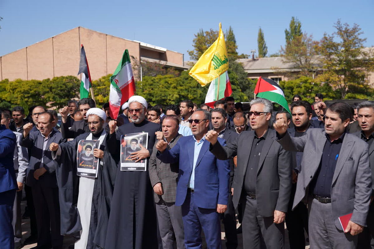 تجمع دانشجویان دانشگاه محقق اردبیلی در محکومیت اسرائیل