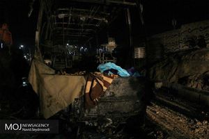 انسداد جاده پلدختر- خرم‌آباد بر اثر برخورد چهار خودرو