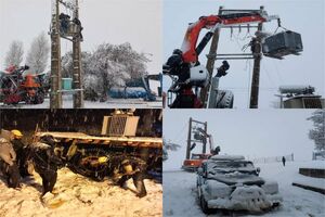 تلاش اکیپ های حوادث امور برق و آبفای شهرستان فریدونشهر
