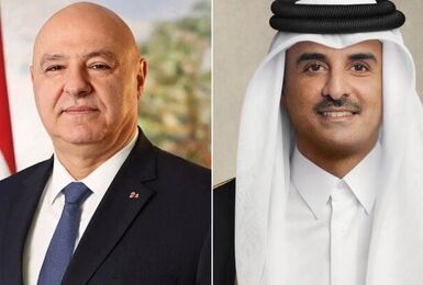 امیر قطر و رئیس‌جمهور لبنان با یکدیگر گفتگو کردند