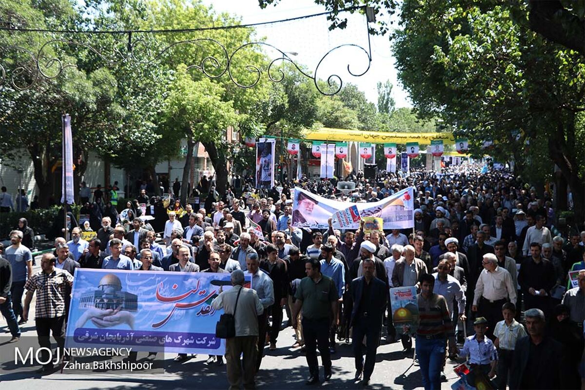 راهپیمایی بزرگداشت روز جهانی قدس در آذربایجان شرقی