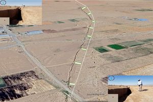 مشاهده شکاف 300 متری فرونشست در دشت نیشابور! +‌عکس