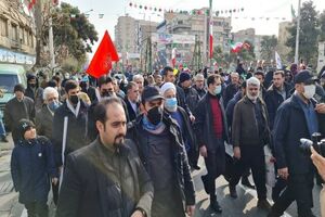 حضور رئیس جمهور سابق ایران در راهپیمایی 22 بهمن