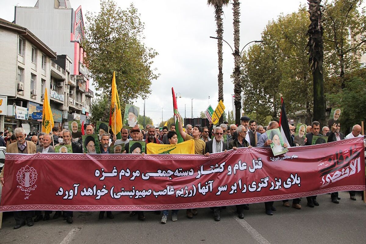 راهپیمایی ضدصهیونیستی در رشت