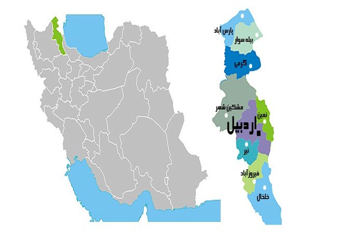 نقشه اردبیل