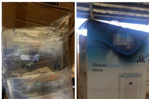 کشف انبار دستگاه بخور سرد و ست سرم قاچاق در اصفهان