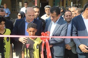 افتتاح زمین چمن مصنوعی مدرسه شهید زاهدی میناب
