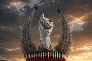 نصب المان «مشت گره‌کرده» در میدان انقلاب پایتخت