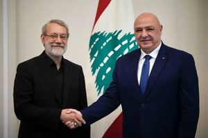 لاریجانی با رئیس‌جمهور لبنان دیدار کرد