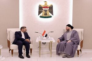 دیدار رهبر جریان حکمت ملی عراق با معاون وزیر خارجه ایران در بغداد