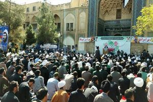 تجمع بزرگ طلاب و فضلای حوزه علمیه علیه شیطان بزرگ برگزار شد