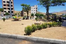 اجرای عملیات نهال کاری و احداث فضای سبز در بلوار 36 متری دگایران