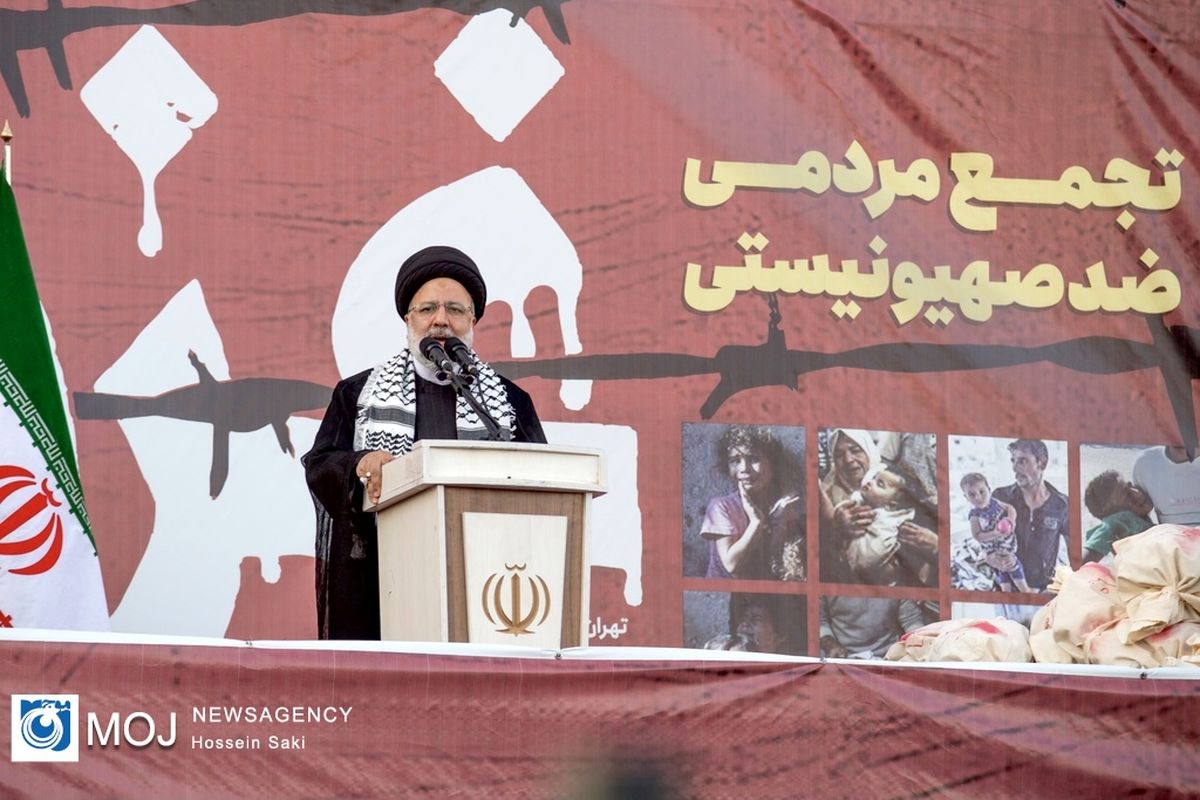 تجمع مردم تهران در واکنش به جنایت رژیم صهیونیستی