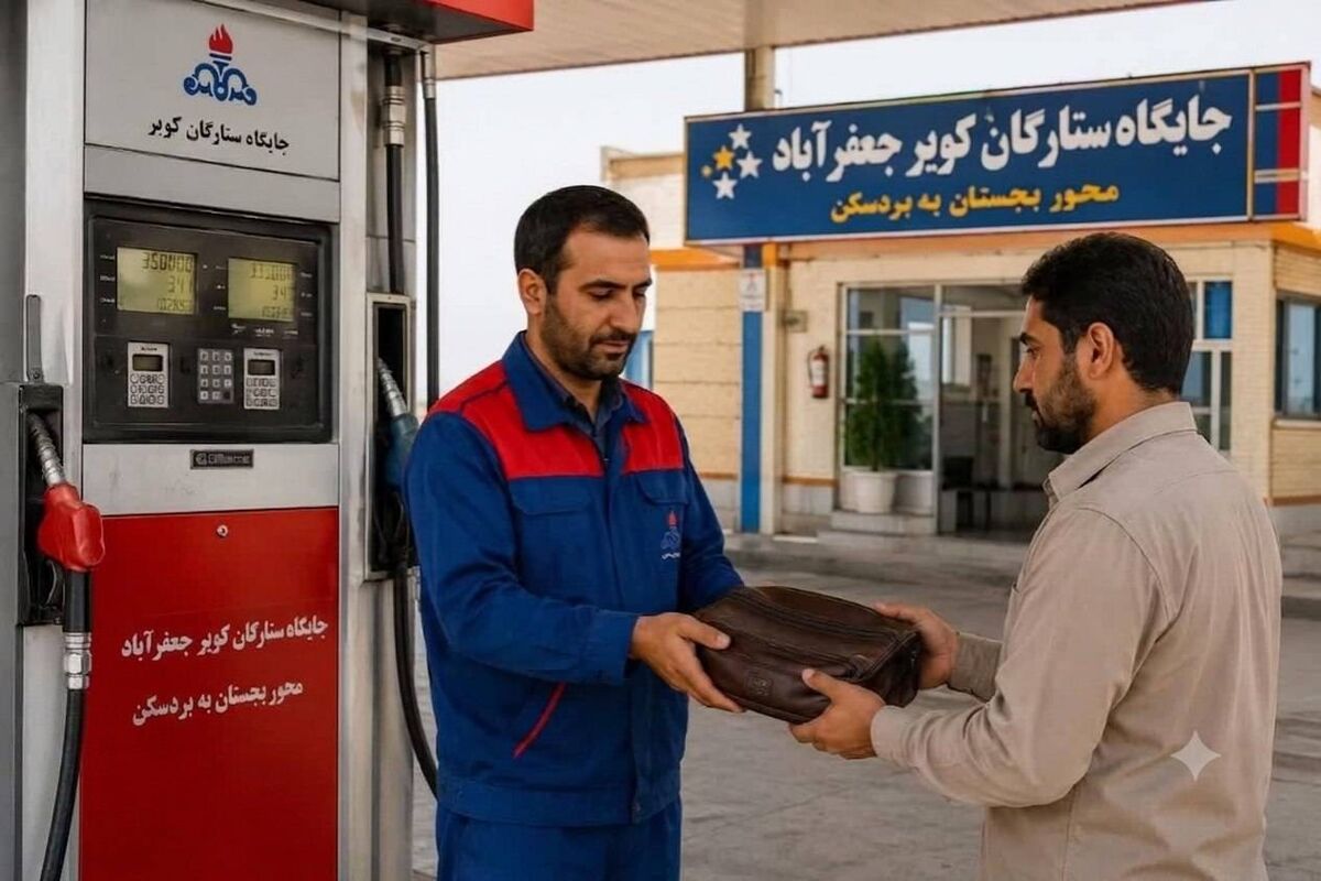 پاکدستی کارگر پمپ بنزین در خلیل آباد خراسان رضوی