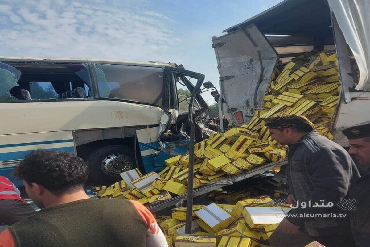 تصادف یک دستگاه اتوبوس حامل زائران ایرانی در نجف