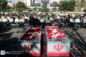 تشییع پیکر ماموران پلیس حادثه خلازیر