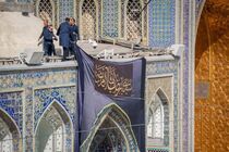 سیاه‌پوش شدن حرم مطهر رضوی همزمان با ایام شهادت امام هادی (ع) + فیلم