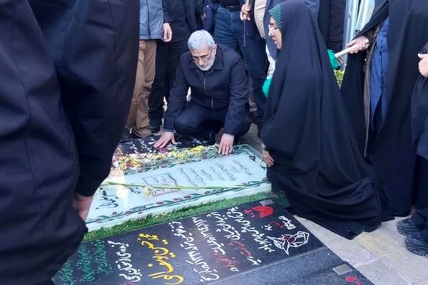 سردار قاآنی در گلزار شهدای کرمان حضور یافت