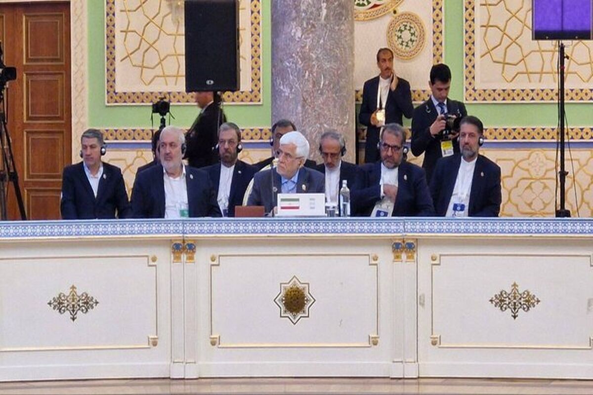 محمدرضا عارف در نشست گسترده اجلاس نخست‌وزیران کشورهای عضو سازمان همکاری شانگهای
