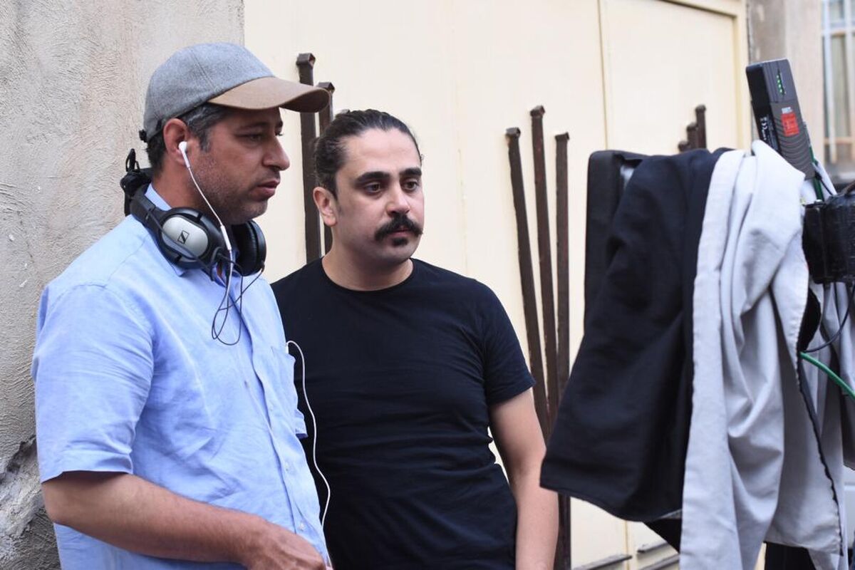 شهرام مسلخی و سالم صلواتی در پشت صحنه فیلم سینمایی پدران