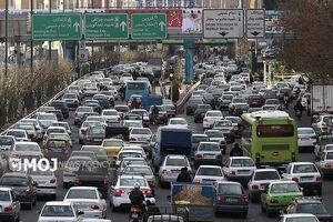ترافیک پرحجم در مسیرهای اصلی تهران