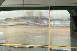 نخستین تصاویر از آتش‌سوزی کنترل‌شده در فرودگاه مشهد + فیلم