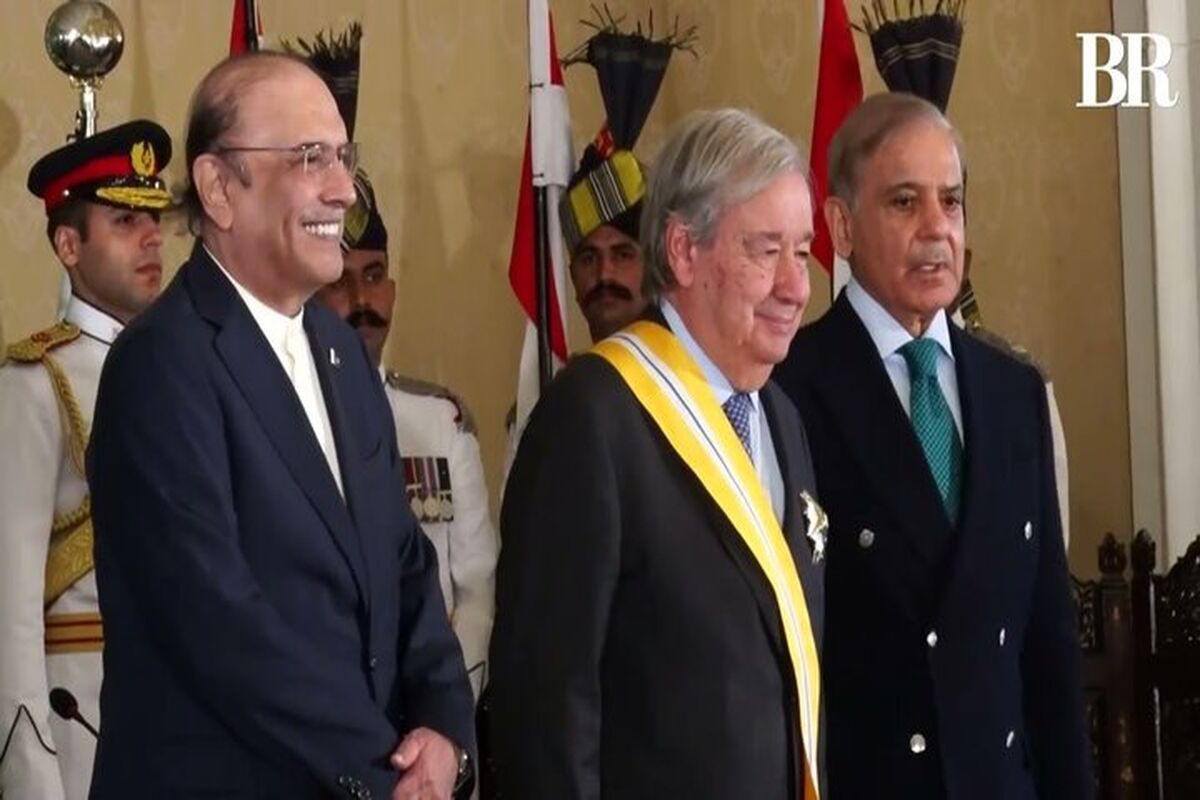 آصف علی زرداری» رئیس‌جمهور پاکستان در دیدار با «آنتونیو گوترش» دبیرکل سازمان ملل