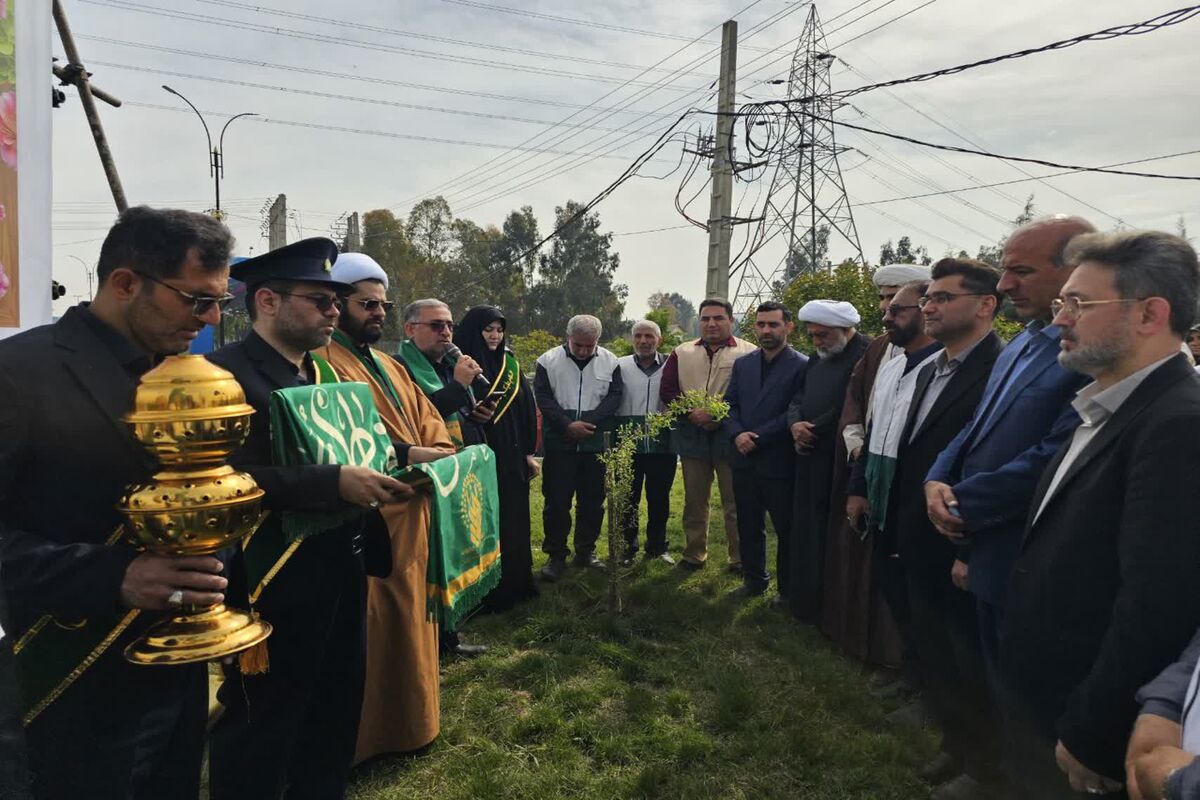 اهتزاز پرچم علی بن موسی الرضا در نکا