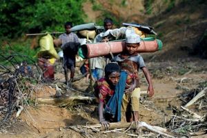 تظاهرات مقابل سفارت میانمار در واشنگتن