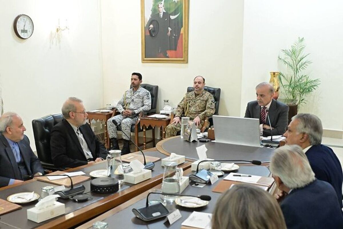 علی لاریجانی در پاکستان با شهباز شریف دیدار کرد