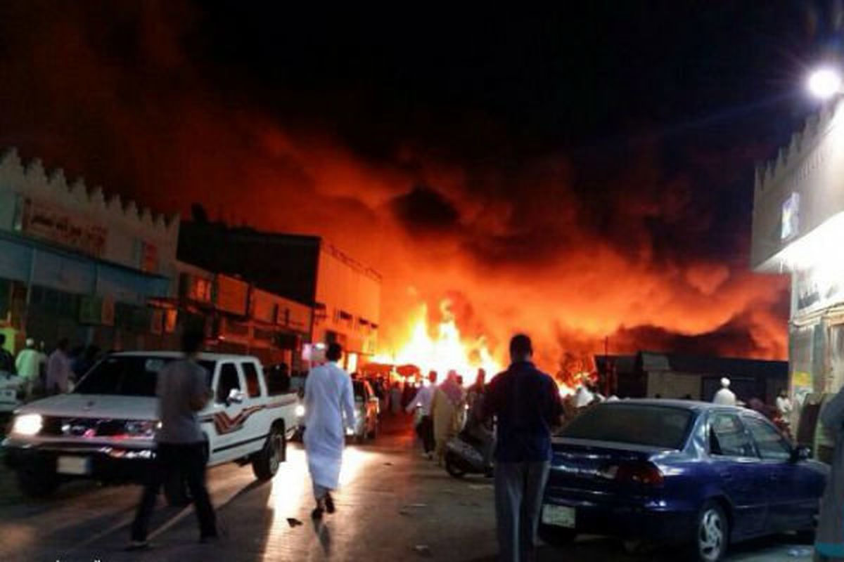 آتش سوزی در عربستان
