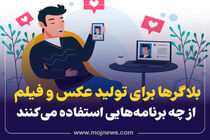 اینفوگرافیک/بلاگرها برای تولید عکس و فیلم از چه
 برنامه هایی استفاده می کنند؟