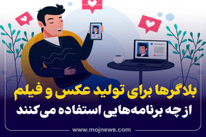 اینفوگرافیک/بلاگرها برای تولید عکس و فیلم از چه
 برنامه هایی استفاده می کنند؟