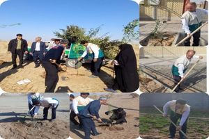 اجرای پویش ملی «مژده بهار» توسط خادمیاران آران و بیدگلی با کاشت ۶۹۶ نهال