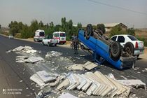 واژگونی نیسان سایپا در محور شوش–دزفول سه مصدوم داشت