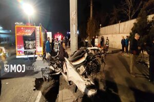 ۱۹ مصدوم و یک فوتی در اثر تصادف اتوبوس و کامیون در جاده سرچم